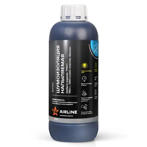 шумоизоляция! (вибро) жидкая, напыляемая 'PRO', 950 г., 1250 кг/м3, пластик. баллон ADVI014 AIRLINE