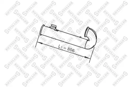 труба глушителя выхлопная !1-изг DAF XF95 82-03788-SX STELLOX