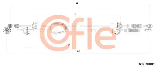 Трос коробки переключения передач (КПП) COFLE 92.2CB.NI002