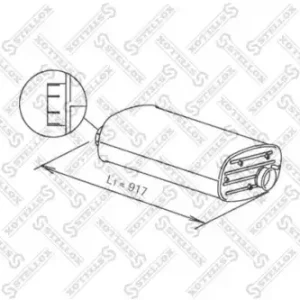 резонатор(бочка) глушителя ! овальный L=820mm RVI Kerax 82-03104-SX STELLOX