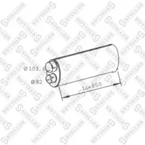 резонатор(бочка) глушителя !овальный d=101.6/82 Omn MAN L2000 11/12/13/14 D0826LFL 97-> 82-03074-SX STELLOX