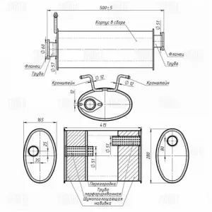 EAM 0342 Глушитель для а/м SsangYong Korando (95-)/Musso (93-) 2.3d доп. (резонатор) (EAM 0342) TRIALLI