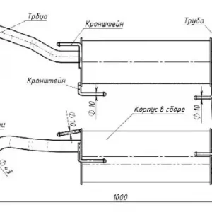 глушитель! основной L1000 Nissan Tiida C11 1.6-1.8i 07-11 EMM 1305 TRIALLI