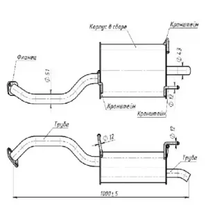 глушитель! основной L1000 Nissan Primera P12 1.8i 16V 02> EMM 4014 TRIALLI