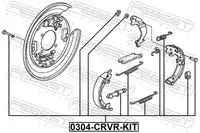 к-кт установочный барабанных колодок! Honda CR-V III 06> 0304-CRVR-KIT FEBEST