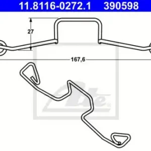 Пружины барабанных тормозных колодок ATE 11.8116-0272.1