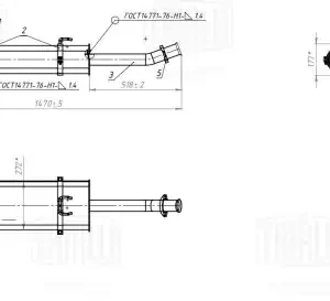 Глушитель для а/м ГАЗель Бизнес (33025) дв.УМЗ-4216 Евро-4 осн. (алюм. сталь) (EMM 0332) TRIALLI