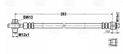 шланг тормозной задний! Audi A4 1.6-3.2/2.0TDi-3.0TDi 04> BF 4827 TRIALLI