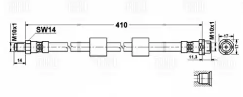 Шланг торм. для а/м BMW 5 E39 (95-) перед. L=440мм (BF 4822) TRIALLI
