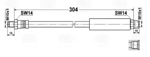 шланг тормозной задний L328! BMW E30/E60/E61/E65/E66 all 82> BF 4830 TRIALLI