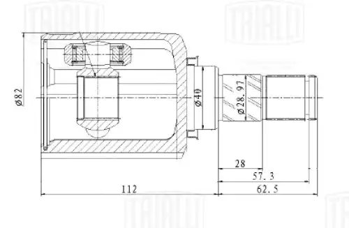 GO 1457 ШРУС для а/м Nissan X-Trail T32 (14-) 2.5i CVT 4WD (внутр. перед. лев.) (GO 1457) TRIALLI