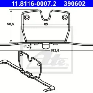 Пружины барабанных тормозных колодок ATE 11.8116-0007.2