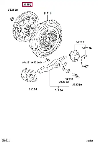 Диск сцепления TOYOTA / LEXUS 312500K222