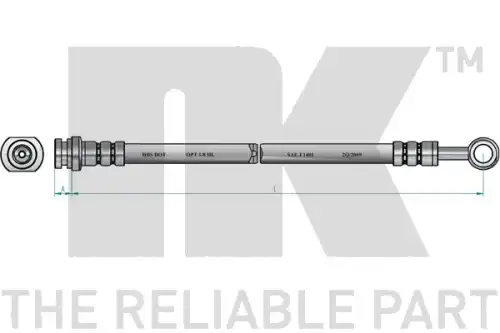 шланг тормозной задний! L=192 Suzuki Swift/ SX4 06> 855229 NK