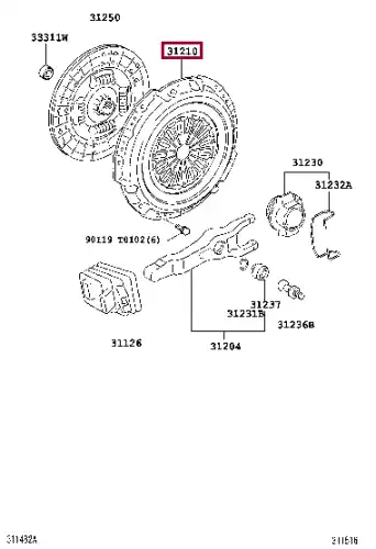 Корзина сцепления TOYOTA / LEXUS 312100K190