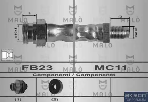 80448 MALO ШЛАНГ ТОРМОЗНОЙ