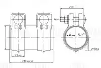Хомут глушителя TRIALLI TC45SS