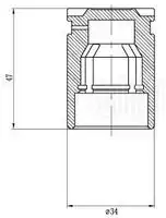 поршень суппорта задний d34мм! Hyundai Solaris 10> RCF 032019P TRIALLI