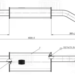 Глушитель для а/м ГАЗ 2217 Соболь (дв. 402, 406) доп. (резонатор) (алюм. сталь) (EAM 0301) TRIALLI