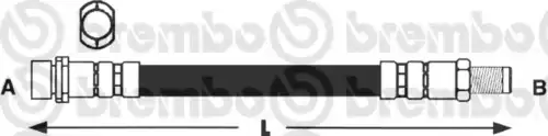 шланг тормозной задний! L=190 Ford Focus 1.4-2.0 98> T 24 037 BREMBO