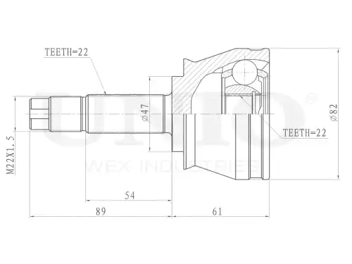 ШРУС наружный UNIO CVJ-20020
