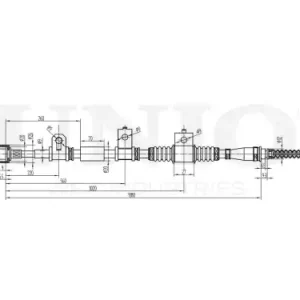 Трос ручного тормоза UNIO CAB-60026