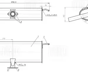 Глушитель для а/м Mitsubishi Lancer X (07-) 1.5i осн. (алюм. сталь) (EMM 1104) TRIALLI