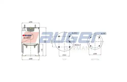 Пневмоподушка AUGER AU 34813-K