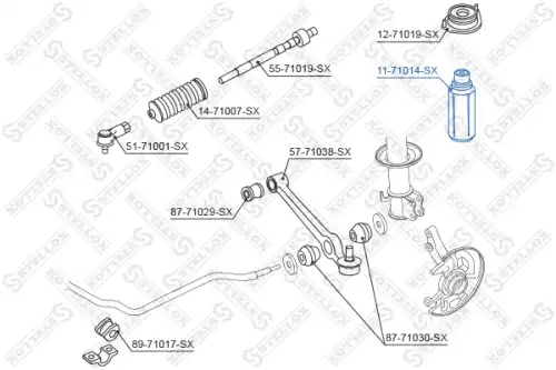 отбойник-пыльник амортизатора переднего! Mazda 121 DB 91-96/121 DA 87-90 11-71014-SX STELLOX