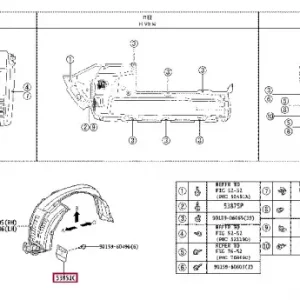 подкладка расширителя колесной арки передней! Toyota Land Cruiser Prado 09> 5385160200 TOYOTA / LEXUS