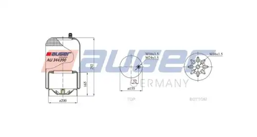 Пневмоподушка AUGER AU 344390-K01