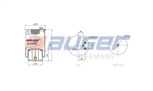 Пневмоподушка AUGER AU 344882-K