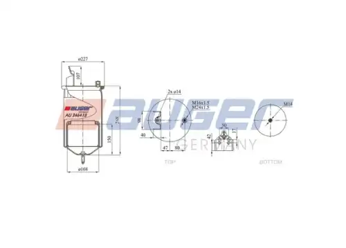 Пневмоподушка AUGER AU 346418-K