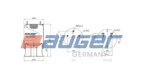 Пневмоподушка AUGER AU 349283-K