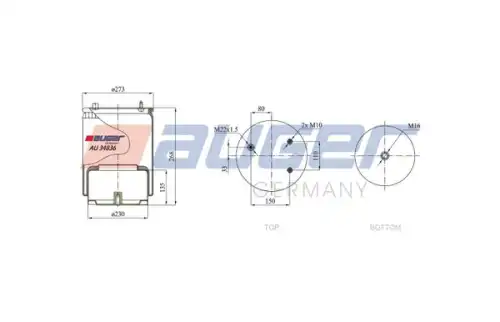 Пневмоподушка AUGER AU 34836-K10