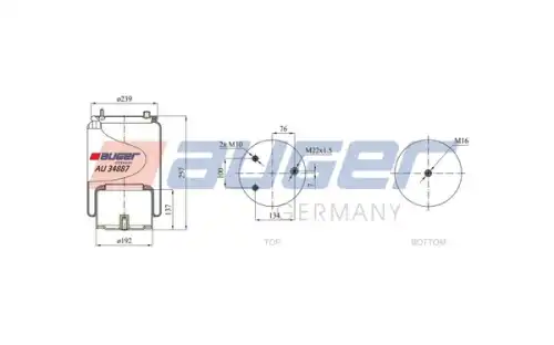 Пневмоподушка AUGER AU 34887-K66
