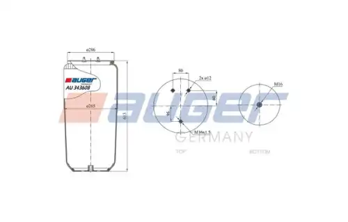 Пневмоподушка AUGER AU 343608