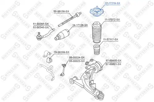 опора амортизатора переднего! Mazda CX-7/CX-9 12-17219-SX STELLOX