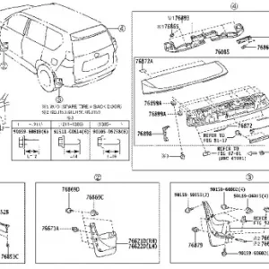 брызговик! задний, правый Toyota Land Cruiser 17> 7662560330 TOYOTA / LEXUS